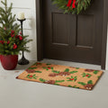 17 X 29 Brown Red And Green Christmas Outdoor Coir Door Mat