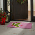 17 X 29 Pink Green And Red Christmas Outdoor Coir Door Mat