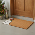 17 X 29 Brown White And Red Christmas Snowman Outdoor Coir Door Mat