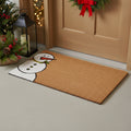 24 X 36 Brown White And Red Christmas Snowman Outdoor Coir Door Mat