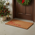 17 X 29 Brown And Red Christmas Outdoor Coir Door Mat