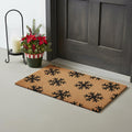 17 X 29 Brown And Black Christmas Snowflake Outdoor Coir Door Mat