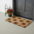 24 X 36 Brown And Black Christmas Snowflake Outdoor Coir Door Mat