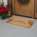 17 X 29 Brown And Black Merry Christmas Outdoor Coir Door Mat