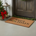 17 X 29 Brown Black And Green Christmas Happy Holidays Outdoor Coir Door Mat