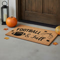 17 X 29 Natural And Black Football Fall Outdoor Coir Door Mat