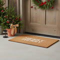 17 X 29 Brown And White Christmas Outdoor Coir Door Mat