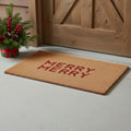 24 X 36 Brown And Red Christmas Outdoor Coir Door Mat