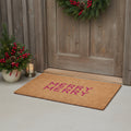 24 X 36 Brown And Pink Christmas Outdoor Coir Door Mat