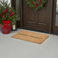 24 X 36 Brown And Green Christmas Merry and Bright Outdoor Coir Door Mat