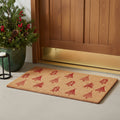 17 X 29 Brown And Red Christmas Trees Outdoor Coir Door Mat