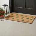 24 X 36 Brown And Green Christmas Trees Outdoor Coir Door Mat