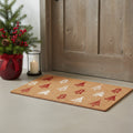 17 X 29 Brown Red And White Christmas Trees Outdoor Coir Door Mat