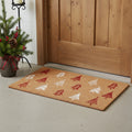 24 X 36 Brown Red And White Christmas Trees Outdoor Coir Door Mat