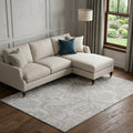 10 X 14 Taupe And Ivory Paisley Washable Area Rug With UV Protection