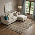 10 X 14 Chocolate Copper And Ivory Southwestern Washable Area Rug With UV Protection