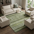 9 X 12 Olive Green Gray And Ivory Southwestern Washable Area Rug With UV Protection