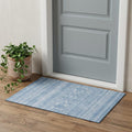 3 X 5 Sky Blue And Ivory Southwestern Washable Area Rug With UV Protection