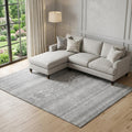 8 X 10 Silver And Gray Southwestern Washable Area Rug With UV Protection