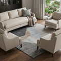 9 X 12 Taupe Blue And Beige Geometric Washable Area Rug With UV Protection