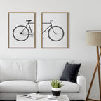 Sylvie Bicycle Framed Canvas by Simon Te of Tai Prints