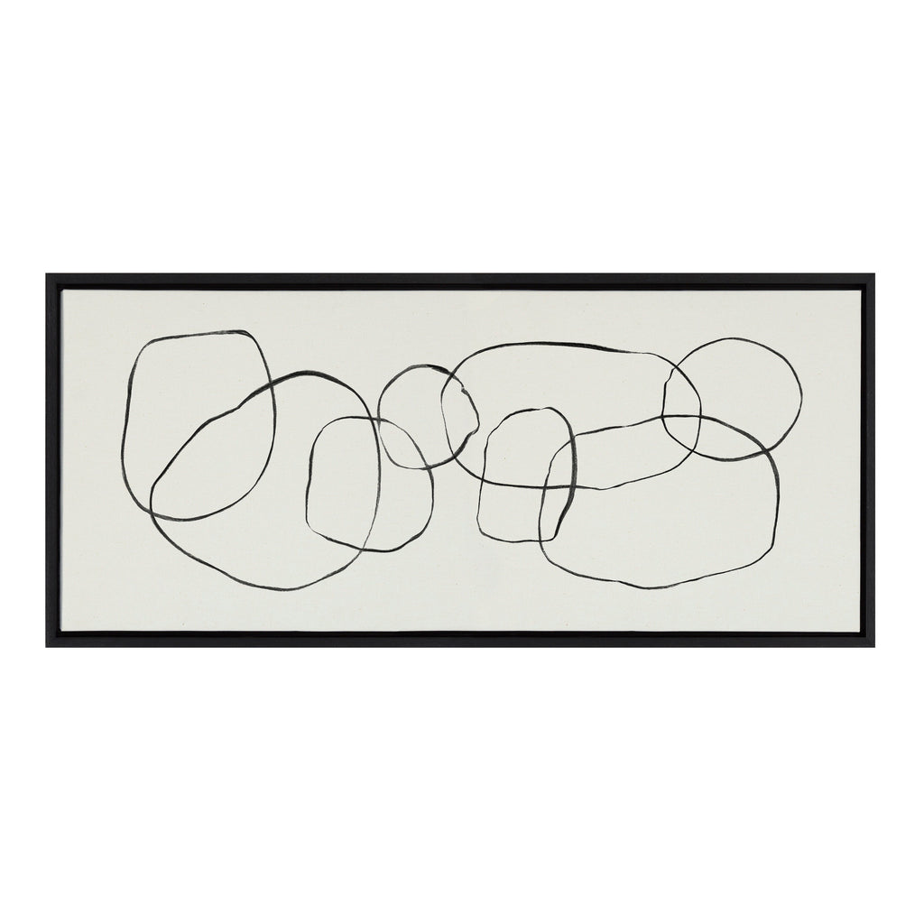 Sylvie Dancing Circles Framed Canvas by Teju Reval of SnazzyHues
