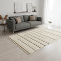 5 X 8 Cream And Brown Striped Area Rug