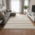 8 X 11 Cream And Brown Striped Area Rug