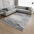 7 X 10 White And Gray Abstract Area Rug
