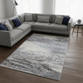 8 X 11 White And Gray Abstract Area Rug