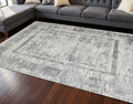 8 X 11 Gray And Charcoal Geometric Area Rug