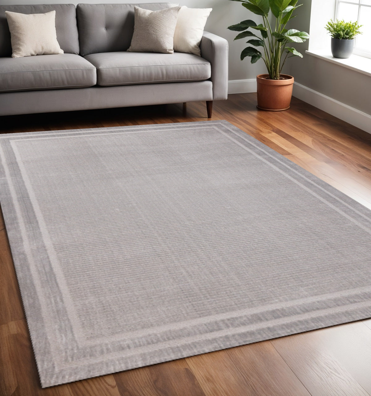 5 X 8 Gray Geometric Area Rug