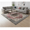 8 X 10 Pink Cream And Gray Medallion Area Rug