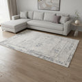 8 X 11 Gray Blue And Beige Abstract Area Rug
