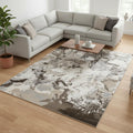 8 X 11 Taupe And Cream Abstract Area Rug