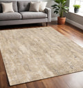 5 X 8 Beige And Black Area Rug