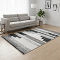 5 X 8 White And Gray Striped Area Rug