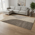 8 X 11 Beige Gray And Brown Geometric Area Rug