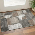3 X 5 Gray Brown And Ivory Abstract Area Rug