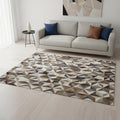 5 X 8 Cream Gray And Brown Geometric Area Rug