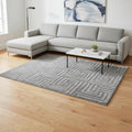 8 X 11 Gray And Dark Gray Geometric Area Rug