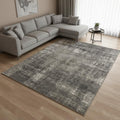 8 X 11 Gray And Off White Abstract Area Rug