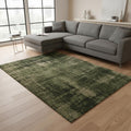 8 X 11 Green And Taupe Abstract Area Rug