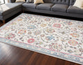 8 X 11 Cream Blue And Green Medallion Area Rug