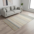 5 X 8 Cream Blue And Red Striped Area Rug