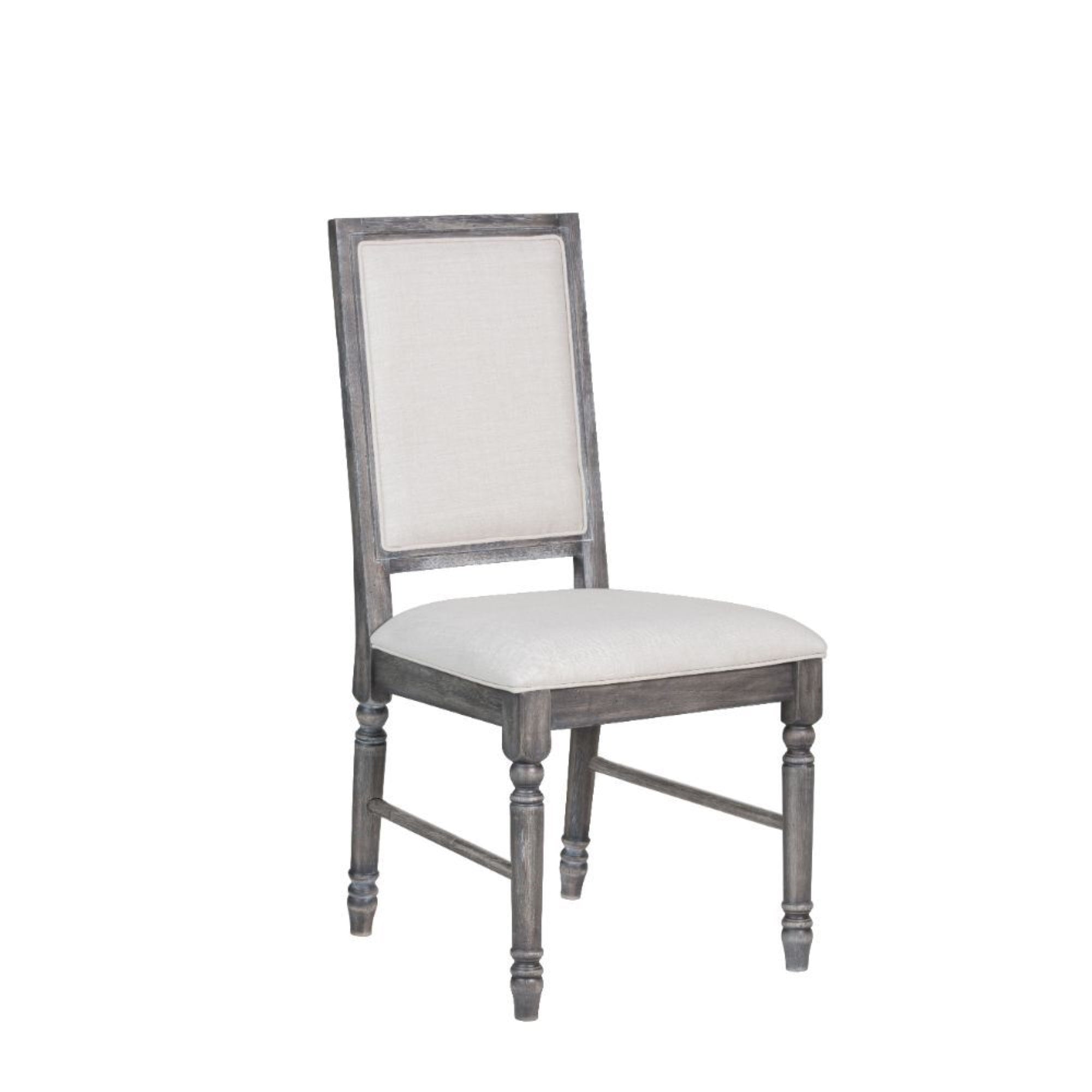 Acme Leventis Dining Side Chair in Cream and Weathered Gray