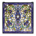 22 Inch W X 22 Inch H Floral Fantasy Stained Glass Window
