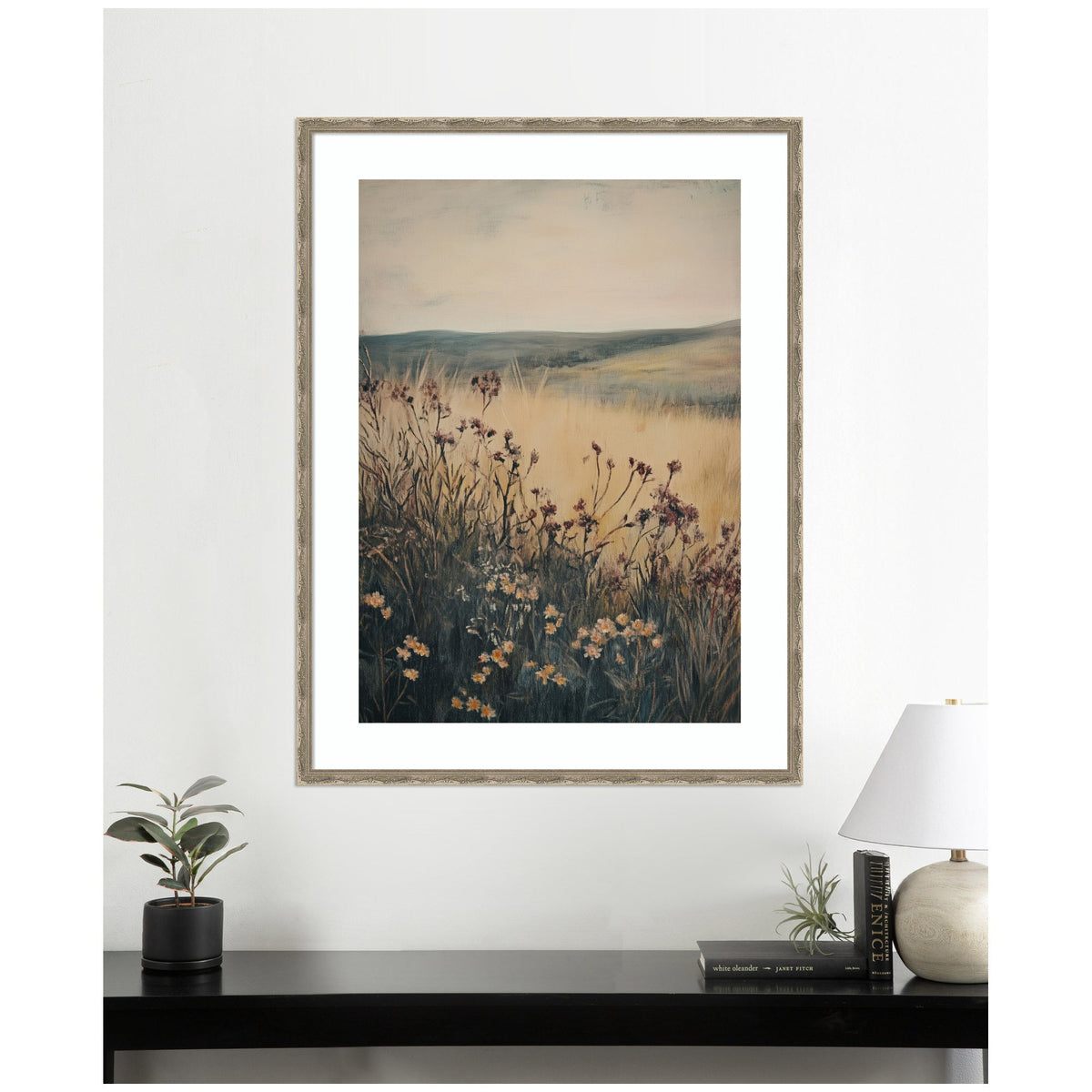 Landscape Wild Flower by Melloi Art Prints Framed Wall Art Print