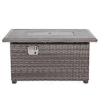 Tenaya Wicker Square Firepit Table