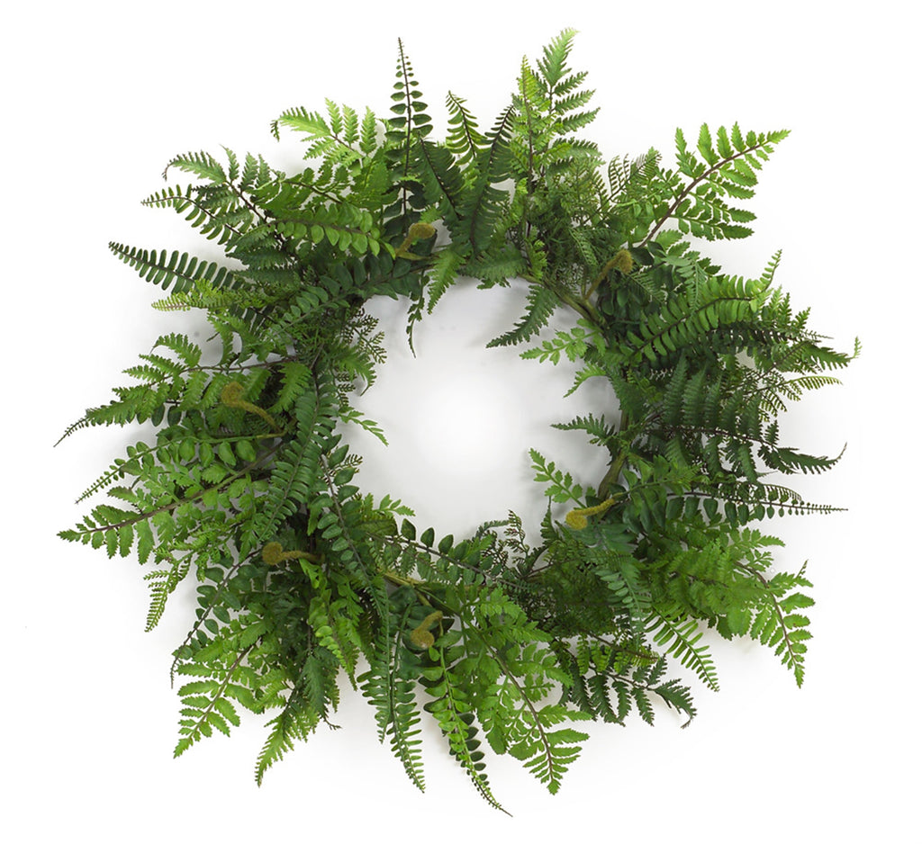 Melrose International, Llc Spring Floral Beautiful Mixed Greens Fern Wreath